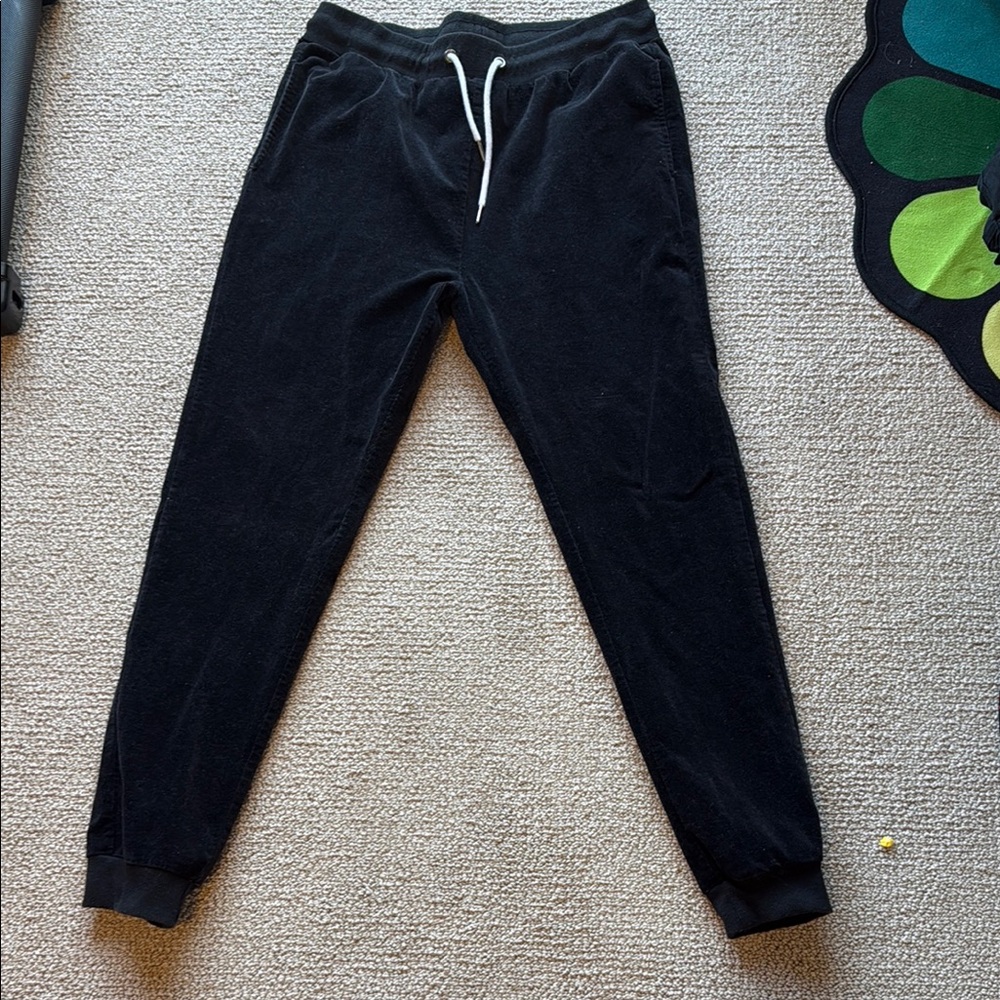Black Joggers with Elastic Cuffs and Drawstring Waist